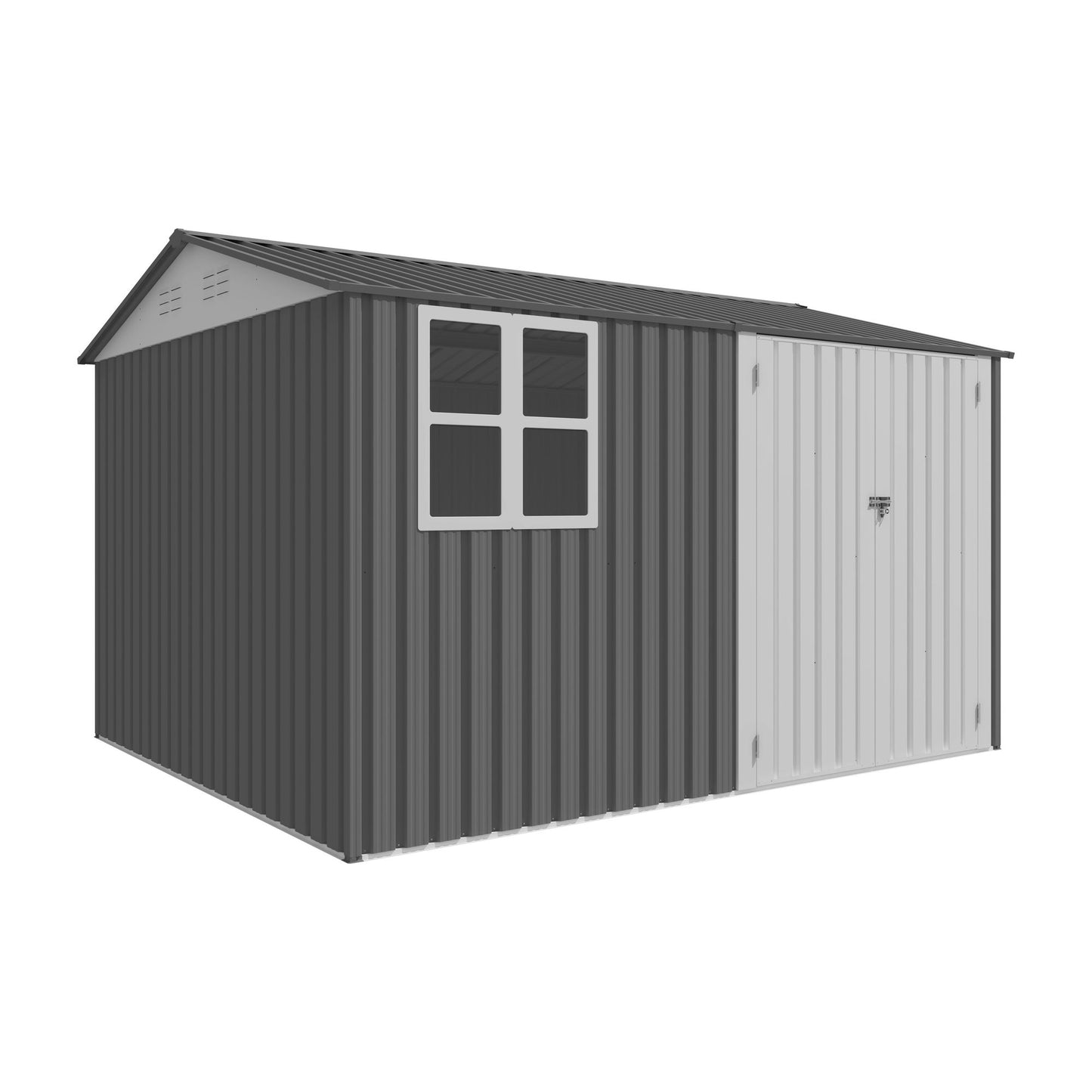 8X10FT Outdoor Storage Shed with Thickened Galvanized Steel,with Sloped Roof & Double Lockable Door,Storage Shed Large with 6 Vents, Garden Tool Shed for Backyard Garden Patio Lawn Bike,Lawnmower - Discount Msrp 