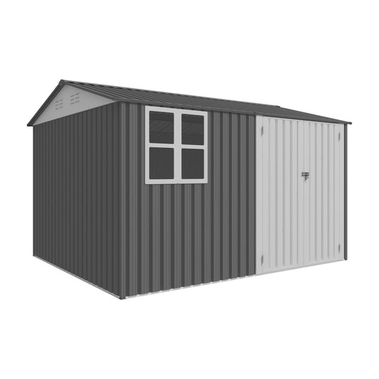 8X10FT Outdoor Storage Shed with Thickened Galvanized Steel,with Sloped Roof & Double Lockable Door,Storage Shed Large with 6 Vents, Garden Tool Shed for Backyard Garden Patio Lawn Bike,Lawnmower - Discount Msrp 