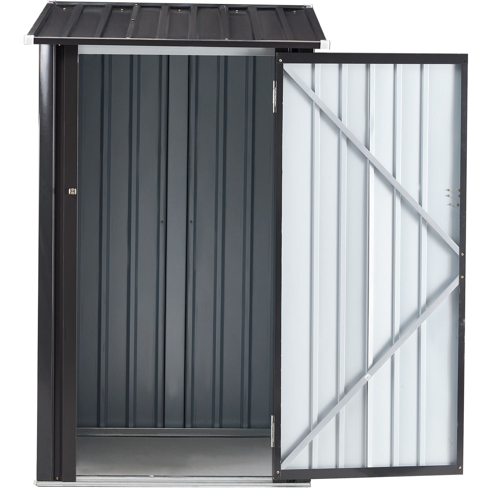 Outdoor Storage Shed, 3 x 3 FT Metal Steel Garden Shed with Single Lockable Door, Small Shed Outdoor Steel Utility Tool Shed for Backyard Patio Garden Lawn - Discount Msrp 