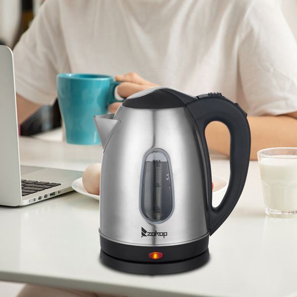 US Standard ZOKOP HD-1802S 120V 1200W 1.5L Stainless Steel Electric Kettle with Water Window [Same code 00574412] - Discount Msrp 