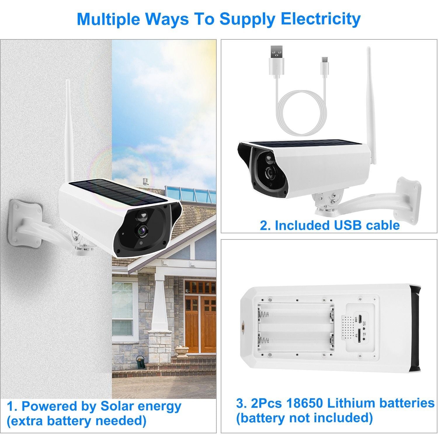 1080P Solar Powered WiFi IP Camera Two-Way Intercom Security Surveillance Camera - Discount Msrp 