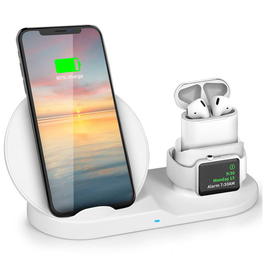 Wireless Charger 10W Fast Charging Station For iPhone Apple iWatch Series 5/4/3/2/1 AirPods - Discount Msrp 