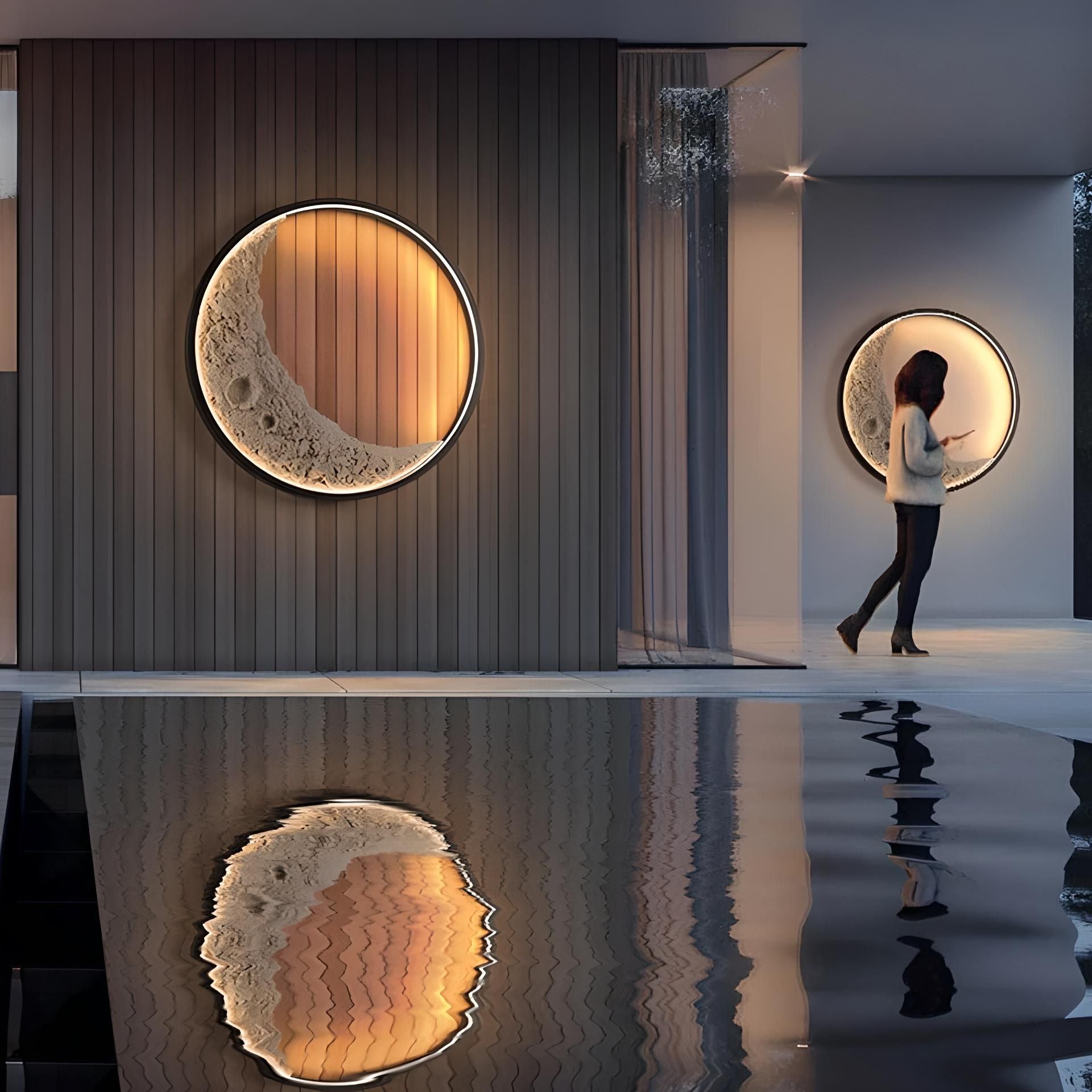 3D Moon Indoor & Outdoor Wall Lamp, Moon Lamp, Wall Decorations, Waterproof outdoor wall lights - Discount Msrp 