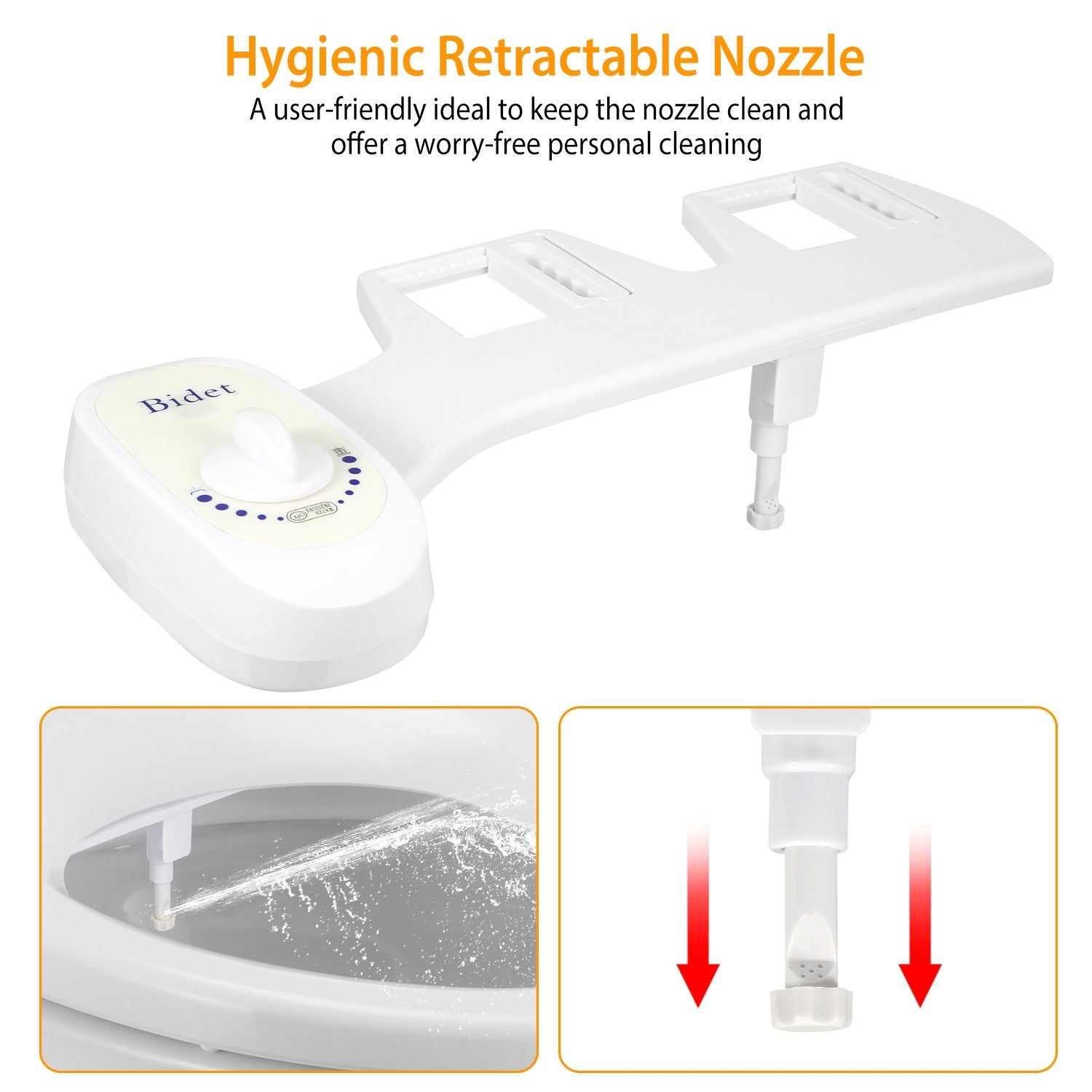 Bidet Fresh Water Spray No Electric Mechanical Bidet Toilet Seat Attachment - Discount Msrp 