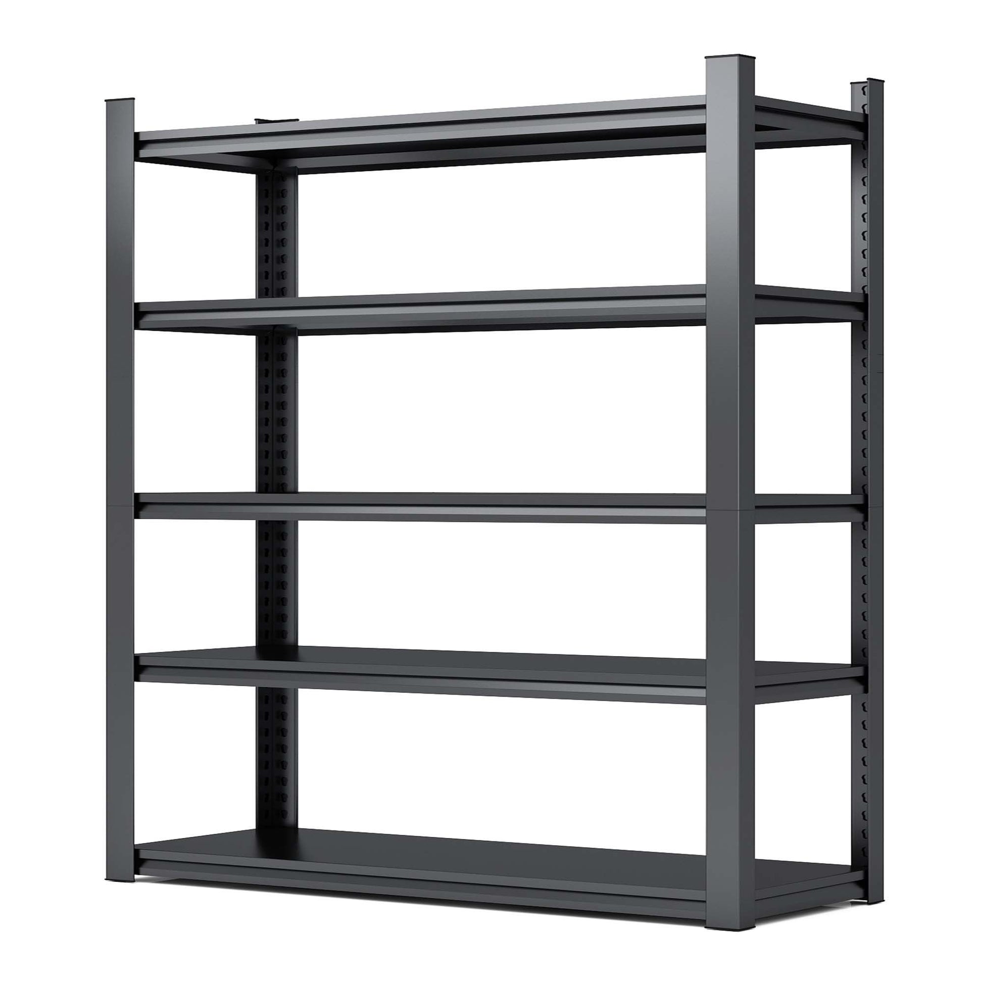 78"H 5 Tier Metal Shelves for Storage Garage Shelving 2000LBS Heavy Duty Storage Shelves Adjustable Garage Shelf Industrial Shelving Unit Storage Utility Rack,47.2"W*18"D*78"H,Black - Discount Msrp 