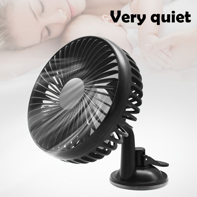 Portable USB Fan With Suction Cup Holder Bracket Stand; Powerful 5.5 Inch Table Desk Fan; Strong Wind; Quiet Mini Fan; Car Dashboard Cooling Air Circulator Fan; Car Fan For Backseat; Car Seat Fan - Discount Msrp 