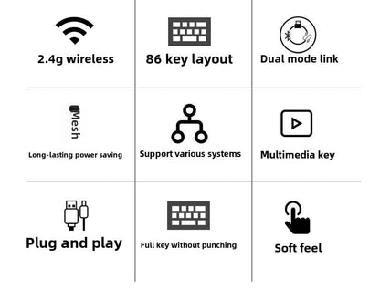 QW06 Office Entertainment Dual Mode Color Keyboard and Mouse Set Wireless Bluetooth Universal Keyboard Girls High-Value Set - Discount Msrp 