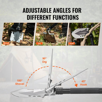 Survival Shovel 11 in 1 Camping Shovel Folding Multitool Portable Compact - Discount Msrp 
