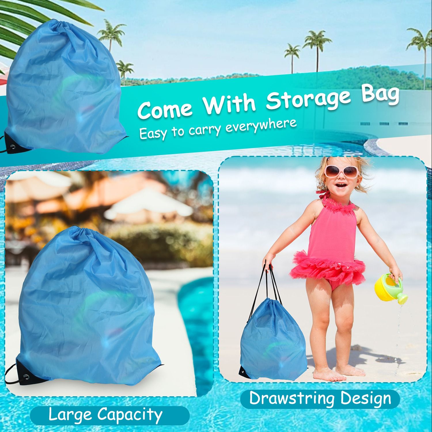 24Pcs Diving Toys Swimming Pool Toys Swim Toys for Kids Aged 3+ Years Old Swim Thru Rings Torpedoes Gems Volleyball Storage Bag - Discount Msrp 