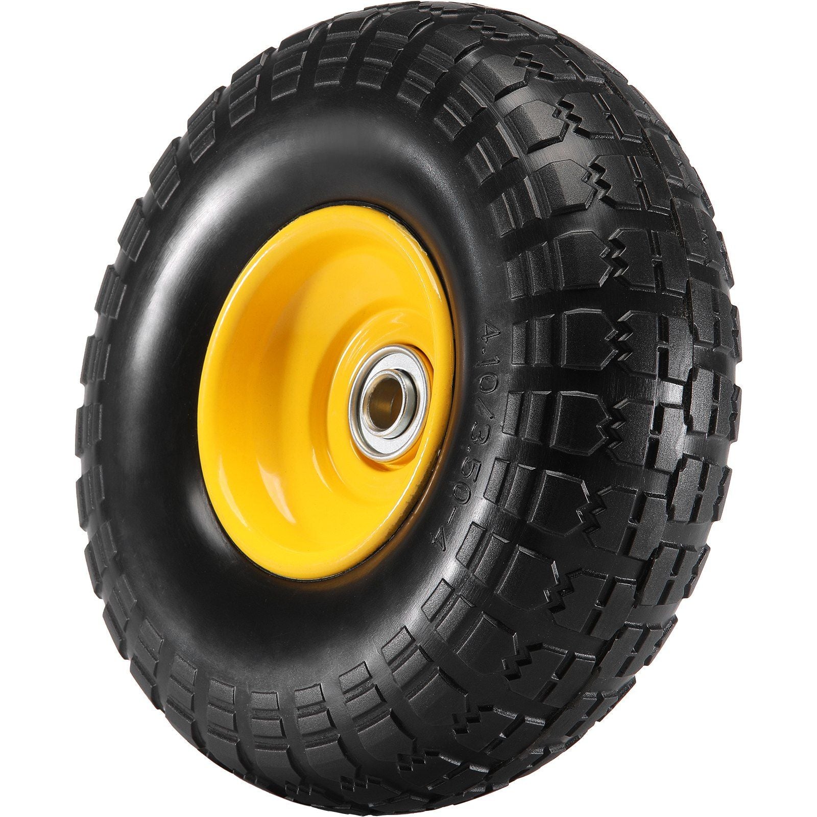 VEVOR Solid PU Run-Flat Tire Wheel, 10", 2-Pack, 400 lbs Dynamic Load, 450 lbs Static Load, Flat Free Tubeless Tires and Wheels for Hand Truck, Utility Cart, Dollies, Garden Trailers, Various Carts - Discount Msrp 