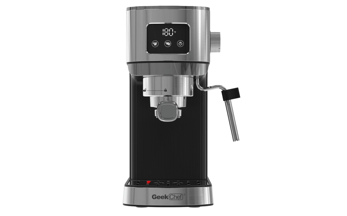 Geek Chef Espresso Machine, Cappuccino & Latte Machine with ESE POD Filter & Milk Frother Steam Wand, Accurate Temperature & Time Control, Compact Coffee Machine for Home,Stainless Steel - Discount Msrp 