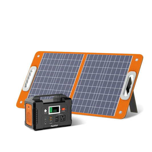 200W Portable Power Station, FlashFish 40800mAh Solar Generator with 110V AC Outlet/2 DC Ports/3 USB Ports, USB-C/QC3.0 for Phones, Tablets On Camping Van RV Road Trip - Discount Msrp 