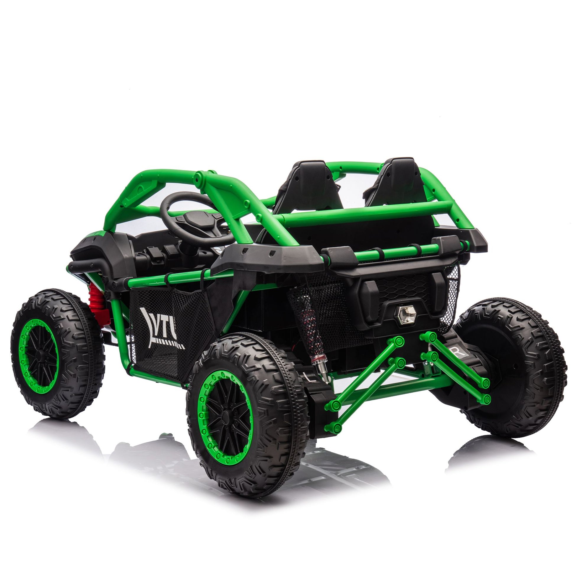24V Two-seater Kids Ride On UTV w/Parents Control,20in seat width,400W Super high power,Four-wheel Suspension,Bluetooth,MP3,USB,LED Light,Horn,Rear storage space,Speeds 3.73-4.97MPH For Kids aged 3+. - Discount Msrp 