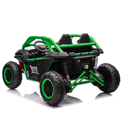 24V Two-seater Kids Ride On UTV w/Parents Control,20in seat width,400W Super high power,Four-wheel Suspension,Bluetooth,MP3,USB,LED Light,Horn,Rear storage space,Speeds 3.73-4.97MPH For Kids aged 3+. - Discount Msrp 