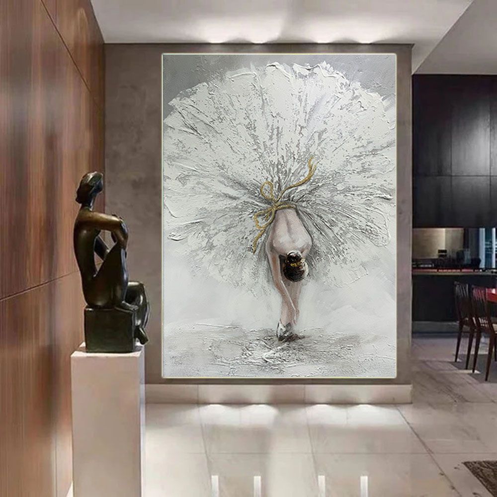 Hot sale Dancing Girl Oil Painting on Canvas Hand Painted abstract figure wall art picture for living room home decor - Discount Msrp 