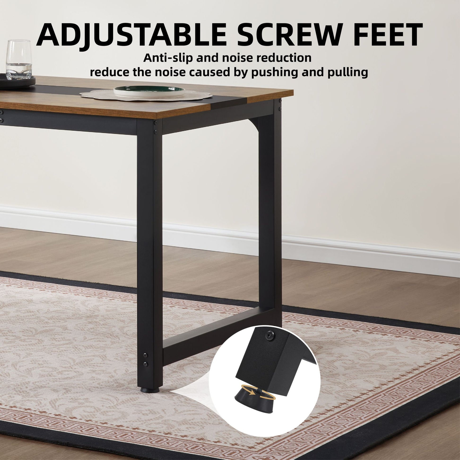 Computer Desk Large Office Desk, 59.8 Inch Gaming Desk Writing Desk Work Desk for Home Office, Study, Modern Simple Wooden Desk, Large Legroom, Metal Frame, Rustic/Black - Discount Msrp 
