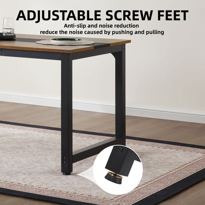 Computer Desk Large Office Desk, 59.8 Inch Gaming Desk Writing Desk Work Desk for Home Office, Study, Modern Simple Wooden Desk, Large Legroom, Metal Frame, Rustic/Black - Discount Msrp 
