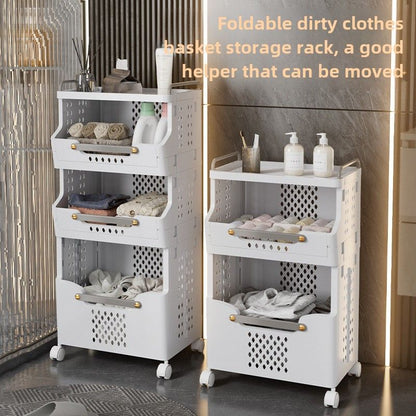 Laundry Basket Bathroom Foldable Dirty Clothes Storage Basket Wall Hanging Shelf - Discount Msrp 