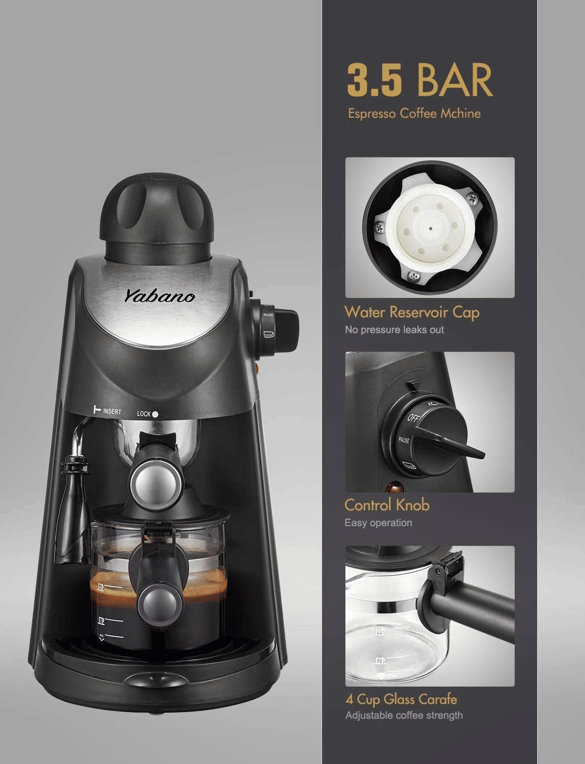 PSCM6810 3.5bar Steam Epresso Machine 4 cup Epresso Machine Epresso cappuccino coffee home compact espresso machine - Discount Msrp 