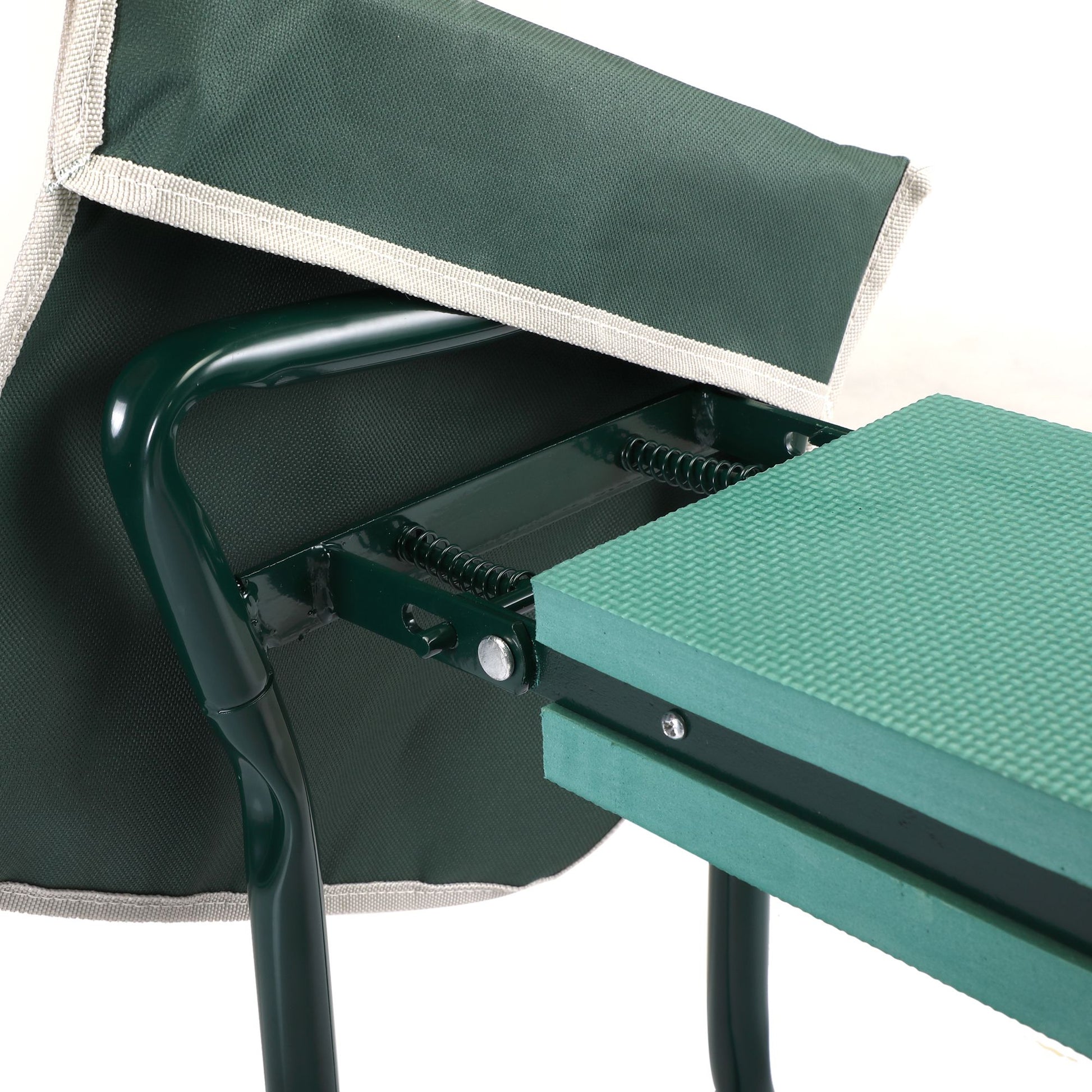 Outdoor 2-in-1 Garden Stool and Kneeler; Garden Bench with Tool Bags; Kneeling Pad; Gift for Parent; Portable; Green - Discount Msrp 