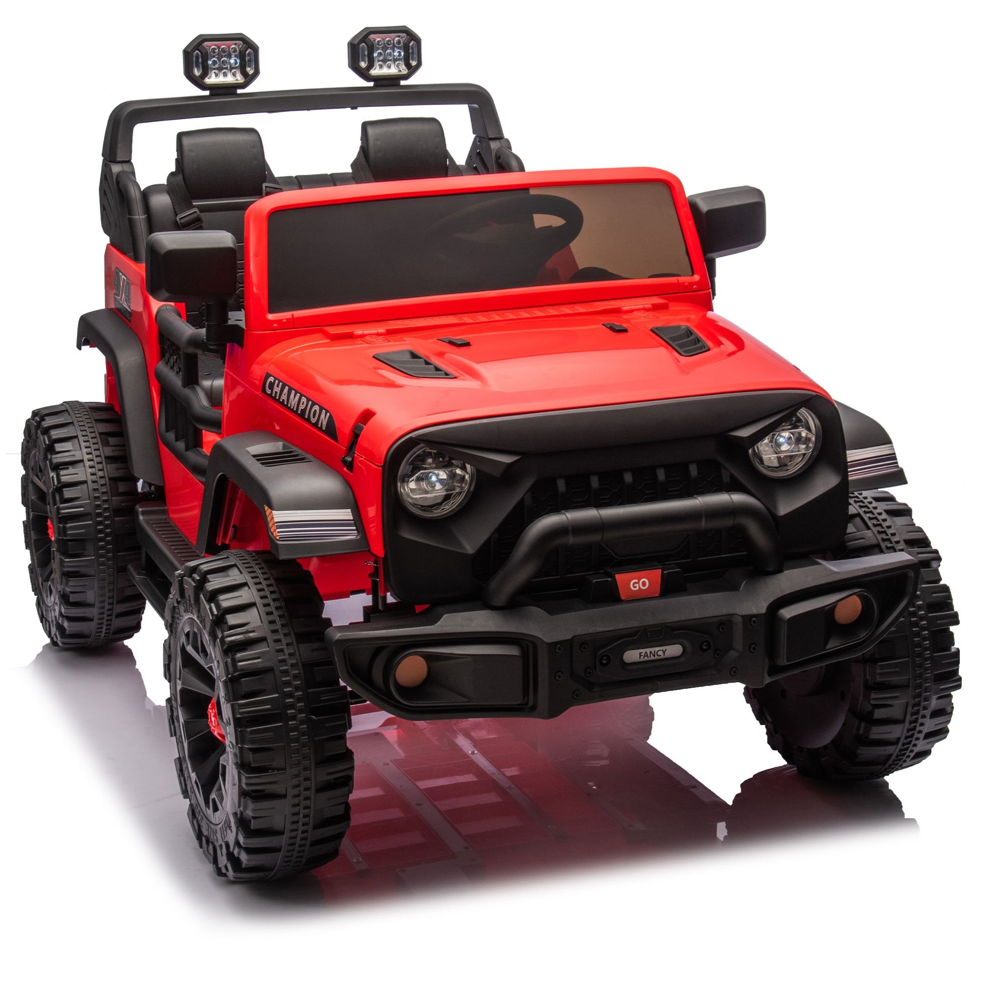 24V Two-seater Kids Ride On Electric Car W/parents control,Seat width 19.69in,400W motor,Four-wheel suspension,light&searchlight,USB,MP3,Bluetooth,Provide a speed of 1.86-4.35MPH for kids of 3+. - Discount Msrp 