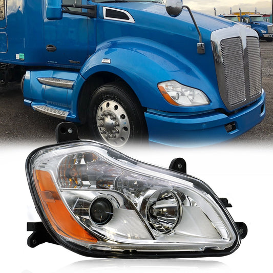 Headlight Assembly Fit for Kenworth T680 2013-2021, Headlights Headlamps, Right/Passenger Side(White) - Discount Msrp 