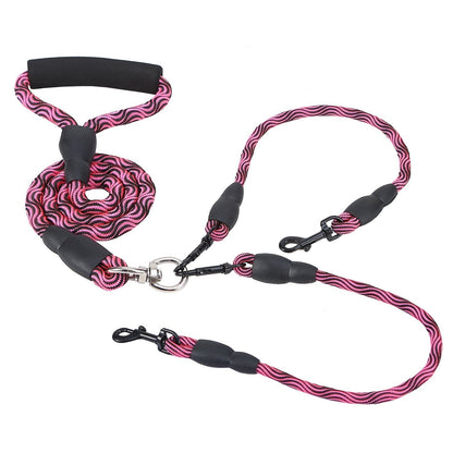 Double Dogs Leash No-Tangle Dogs Lead Reflective Dogs Walking Leash w/ Swivel Coupler Padded Handle - Discount Msrp 