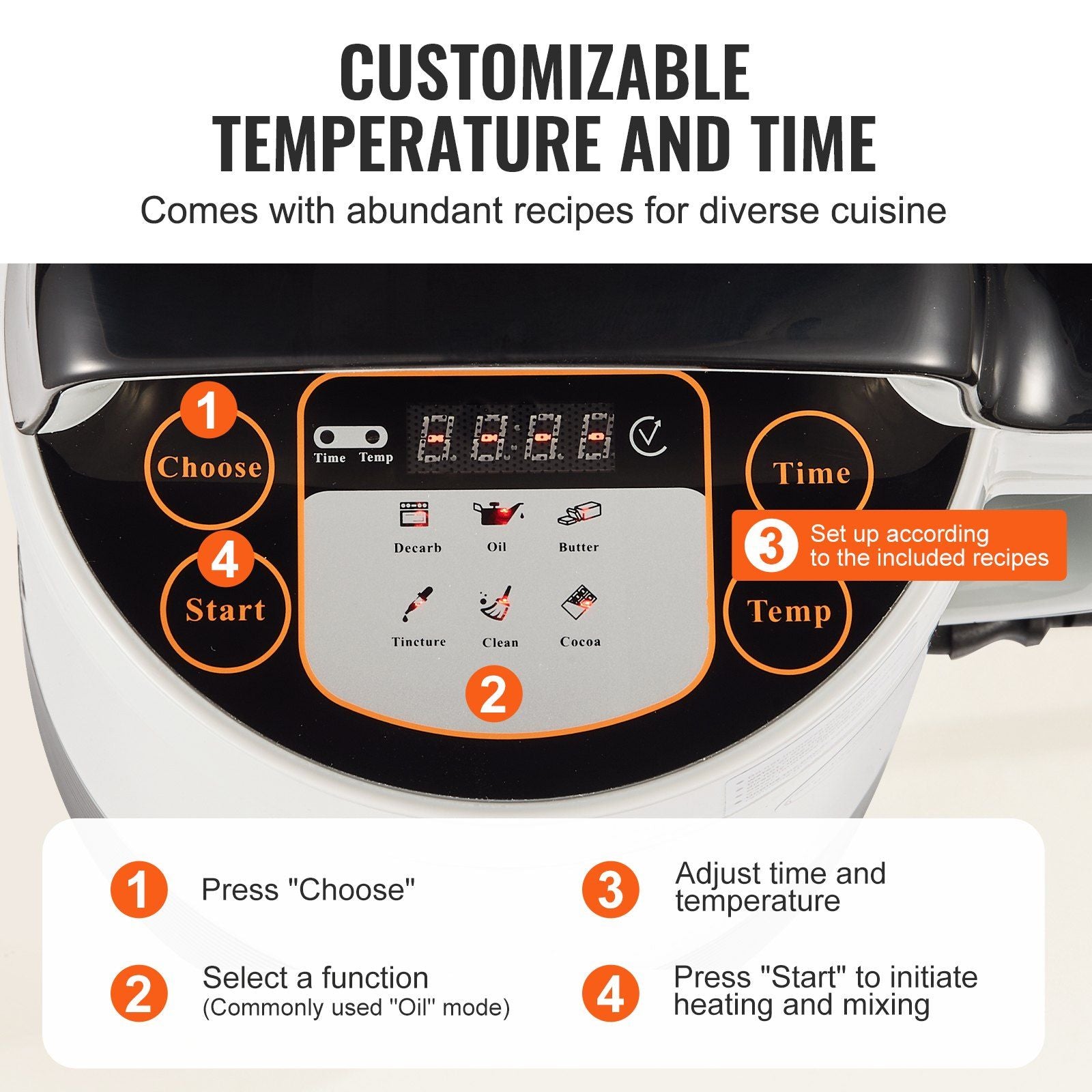 VEVOR Butter Infuser Machine, 6 Functions Herbal Infuser, Magic Butter Machine & Oil Infusion Machine with Customizable Temperature And Time, Herbal Recipe Book & All Accessories Included - Discount Msrp 