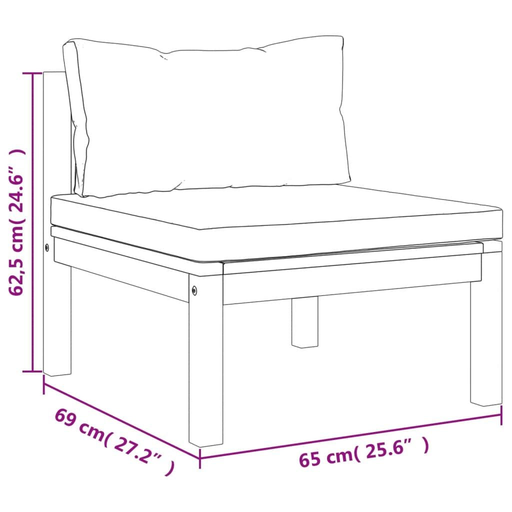 7 Piece Patio Lounge Set with Cushion Solid Acacia Wood - Discount Msrp 