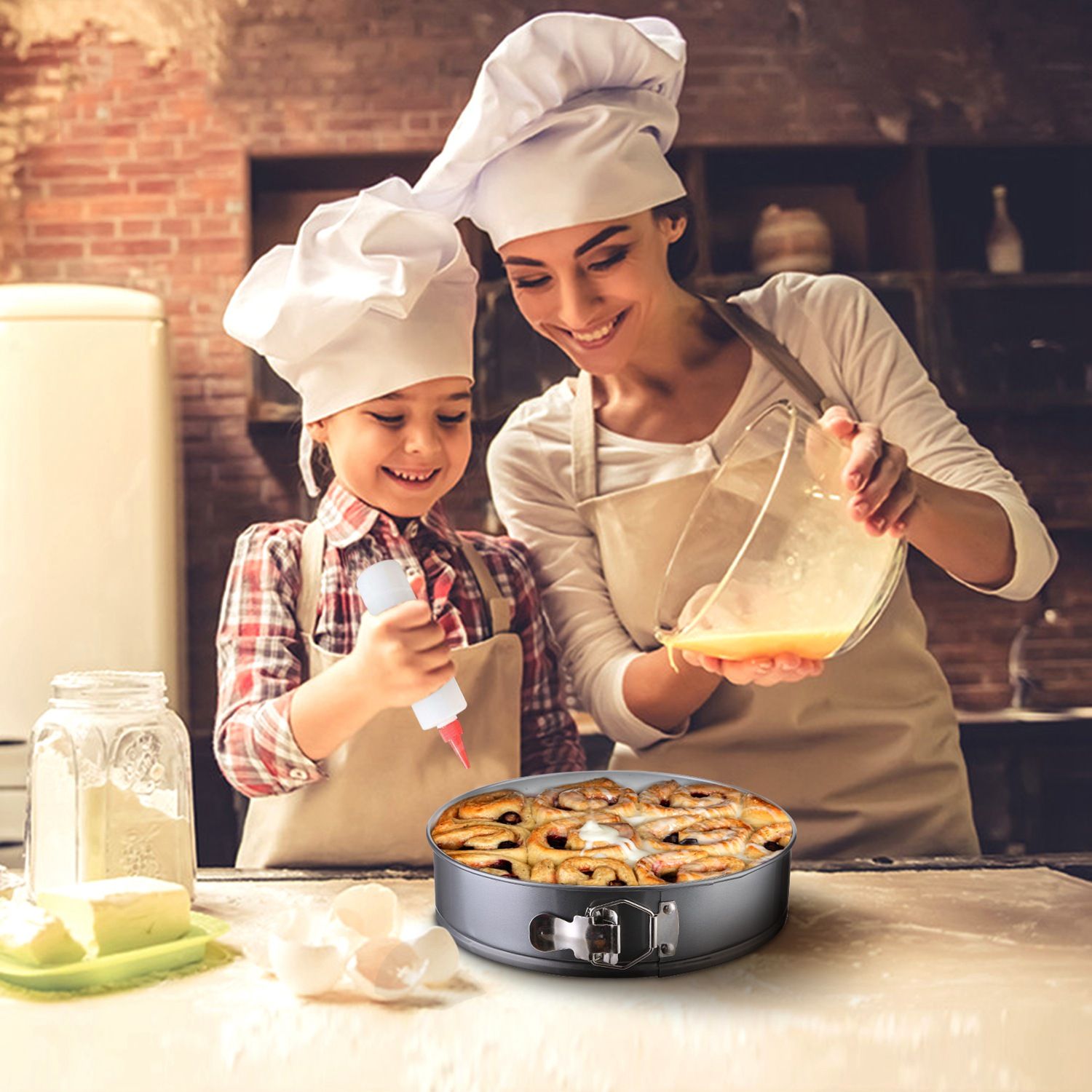 Non Stick Springform Cake Pan Leakproof 9in 10in 11in Bakeware Pan with Removable Bottom 3Pcs Per Set - Discount Msrp 