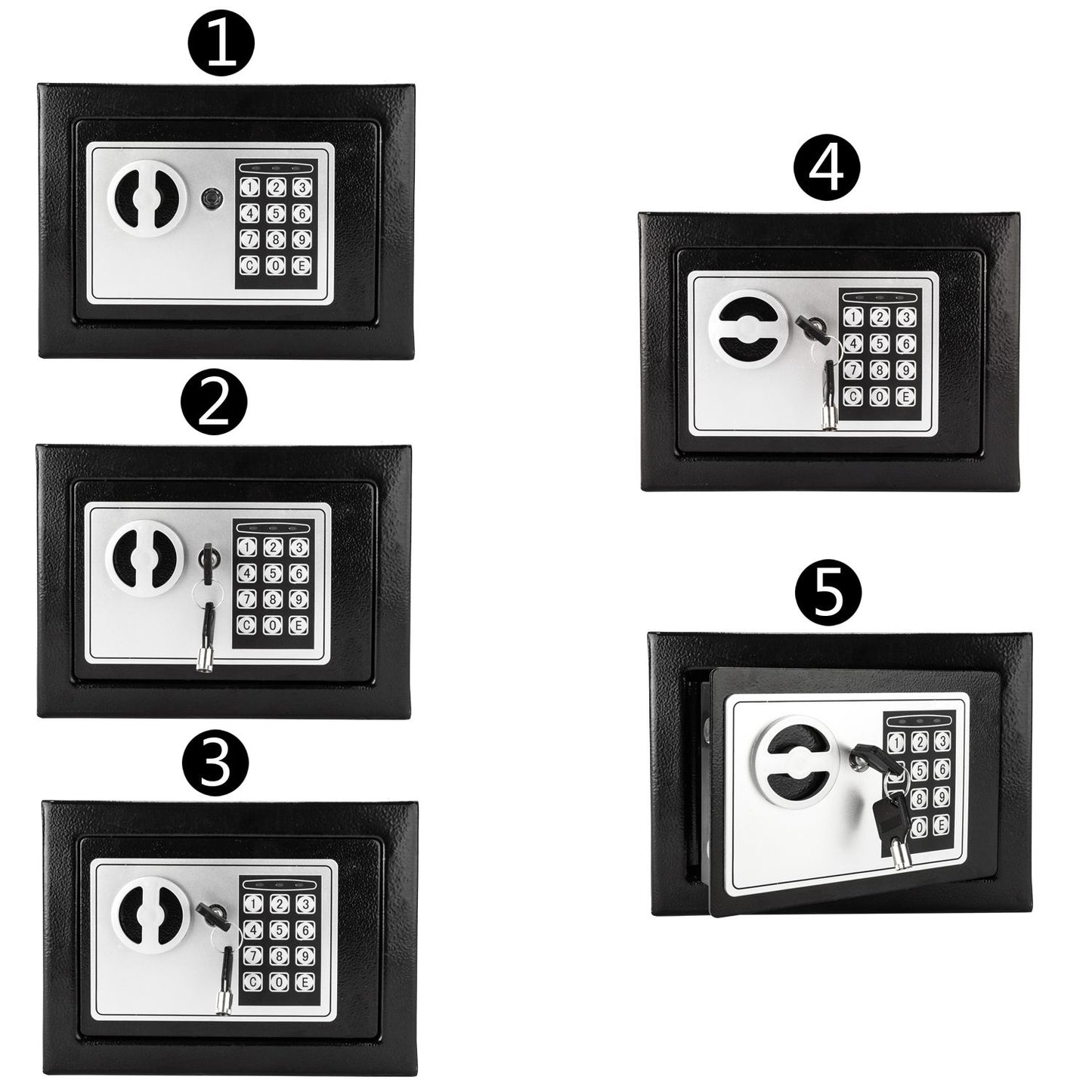 17E Home Use Electronic Password Steel Plate Safe Box Black - Discount Msrp 