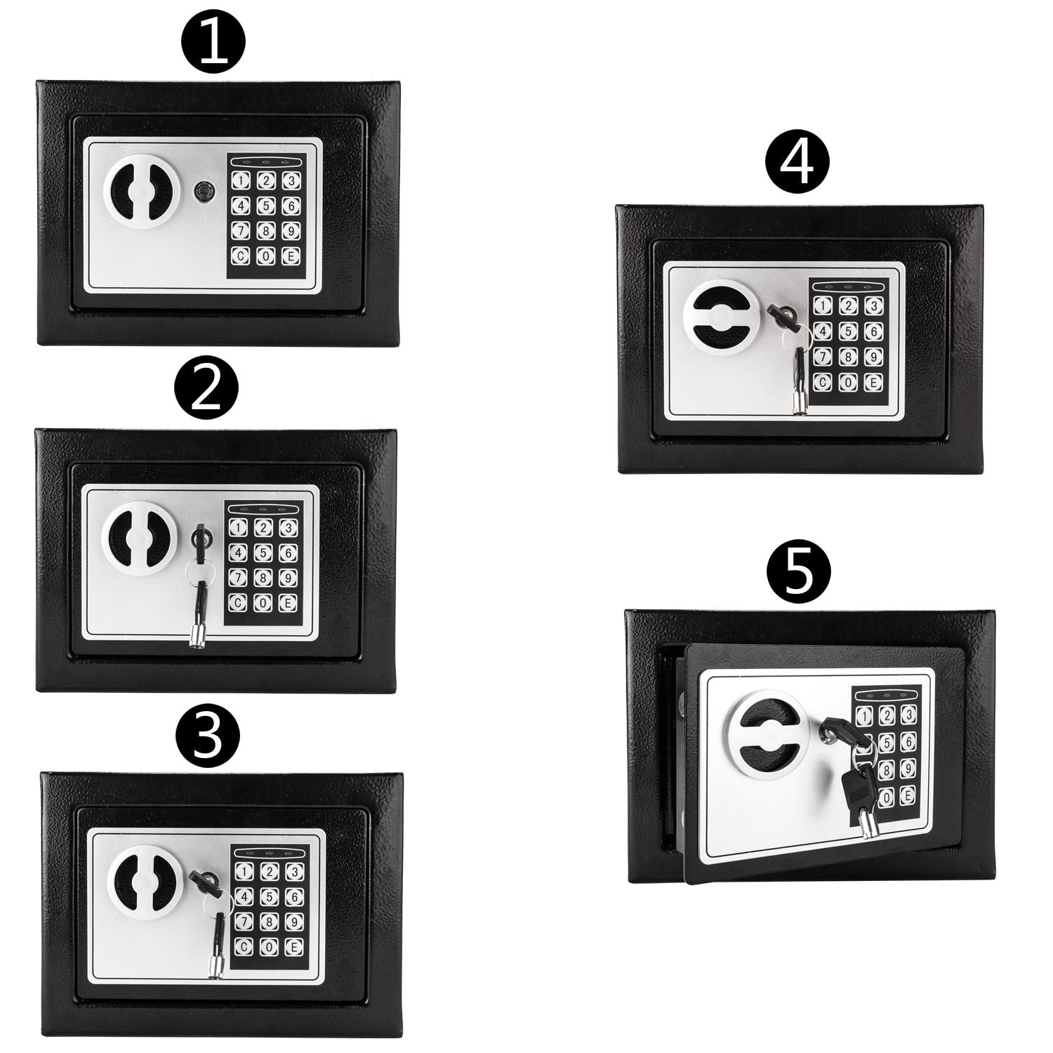 17E Home Use Electronic Password Steel Plate Safe Box Black - Discount Msrp 
