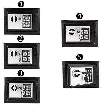17E Home Use Electronic Password Steel Plate Safe Box Black - Discount Msrp 