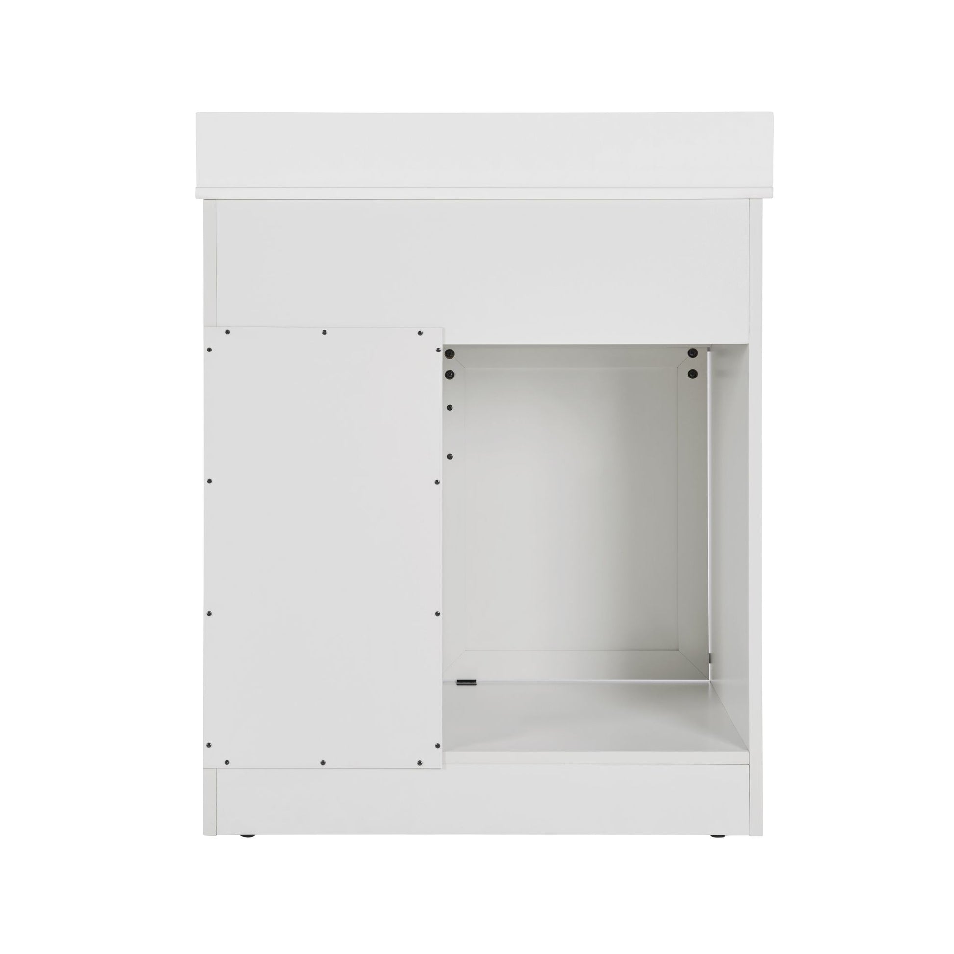 [VIDEO provided]30" Bathroom Vanity with Single Sink Combo, Farmhouse Undermount Bathroom Sink Cabinet with Sliding Barn Doors and 2 Drawers, Freestanding Bathroom Vanities,White - Discount Msrp 