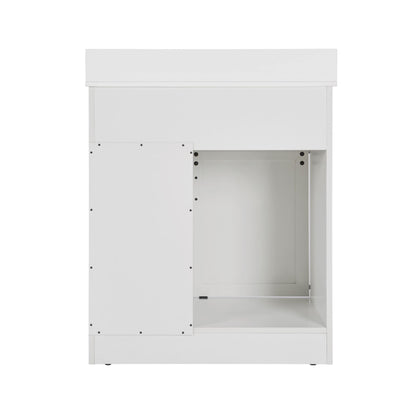 [VIDEO provided]30" Bathroom Vanity with Single Sink Combo, Farmhouse Undermount Bathroom Sink Cabinet with Sliding Barn Doors and 2 Drawers, Freestanding Bathroom Vanities,White - Discount Msrp 