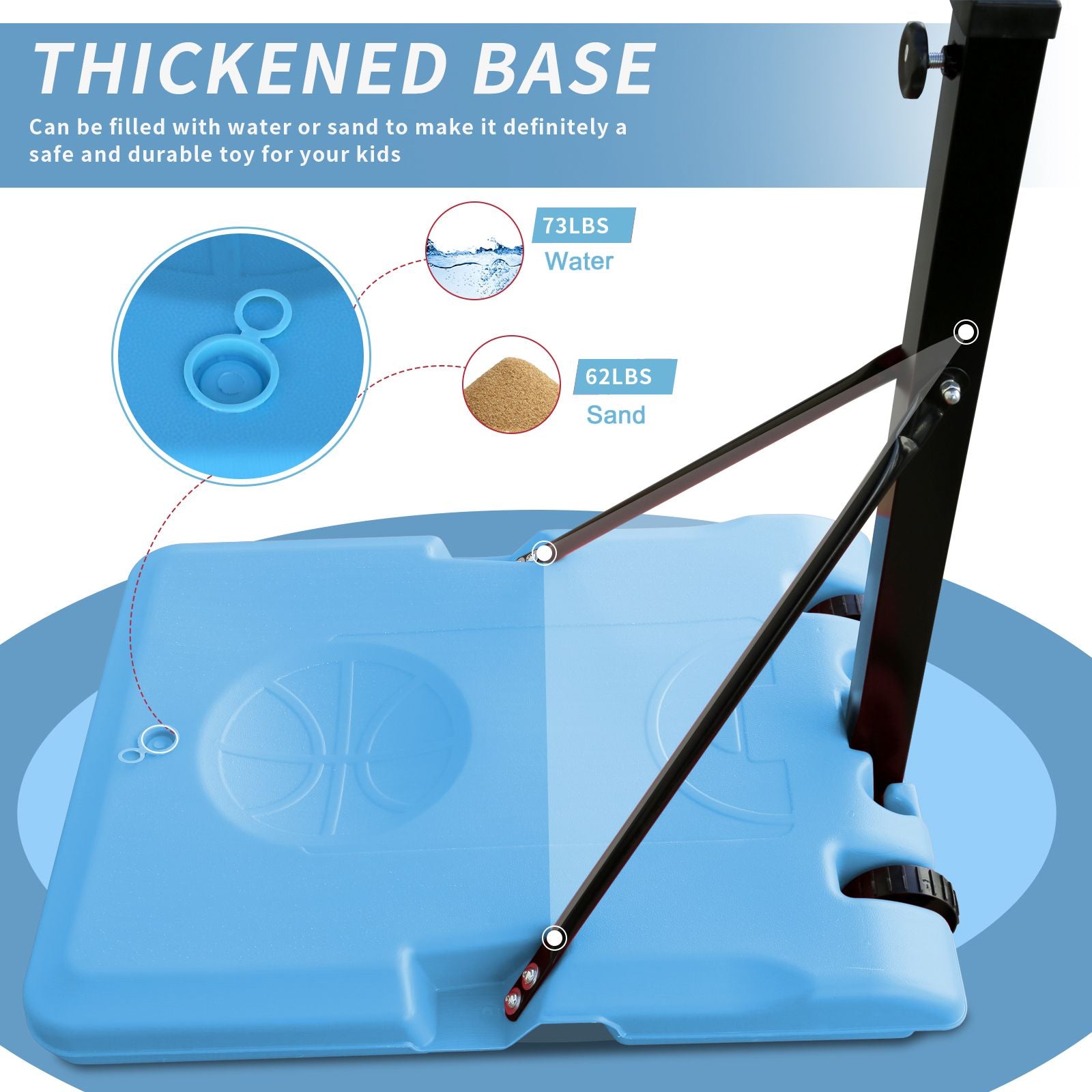 Use for Outdoor Height Adjustable 4.8 to 7.7ft Basketball Hoop 28 Inch Backboard Portable Basketball Goal System with Stable Base and Wheels - Discount Msrp 