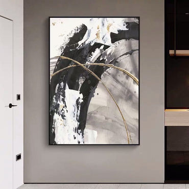 100% Hand Painted High Quality Abstract Canvas Oil Painting Thick Textured GOLDEN Wall Art Large Modern Living Room Porch Decoration No Framed - Discount Msrp 