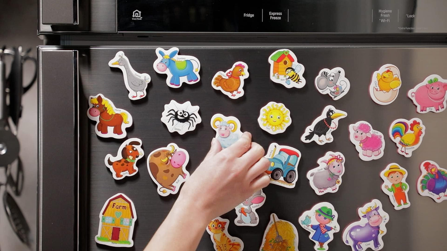 27 Foam Fridge Magnets for Toddlers 3 years Farm Animals Magnets for Kids - Discount Msrp 