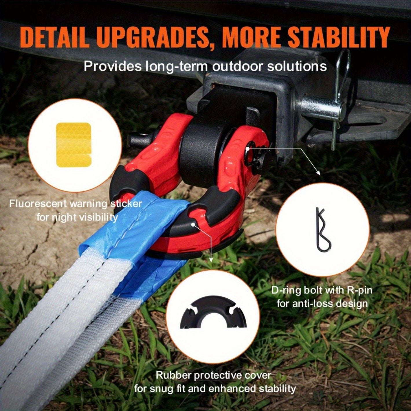 65, 900 lbs Heavy-Duty Trailer Shackle D-Ring Hitch Receiver - Ultra-Strong Recovery Gear for Trucks & Jeeps DIY - Discount Msrp 