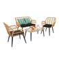 4-Piece Patio Furniture Outdoor Bistro Set, All Weather Rattan Conversation Bistro Loveseat Chair and Table Set for Backyard Balcony Deck - Discount Msrp 