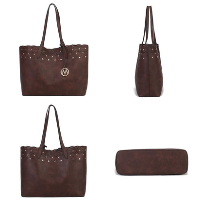 MKF Collection Mariahna 3 PCS Shopper Tote, Cross and Wallet Handbag by Mia K - Discount Msrp 