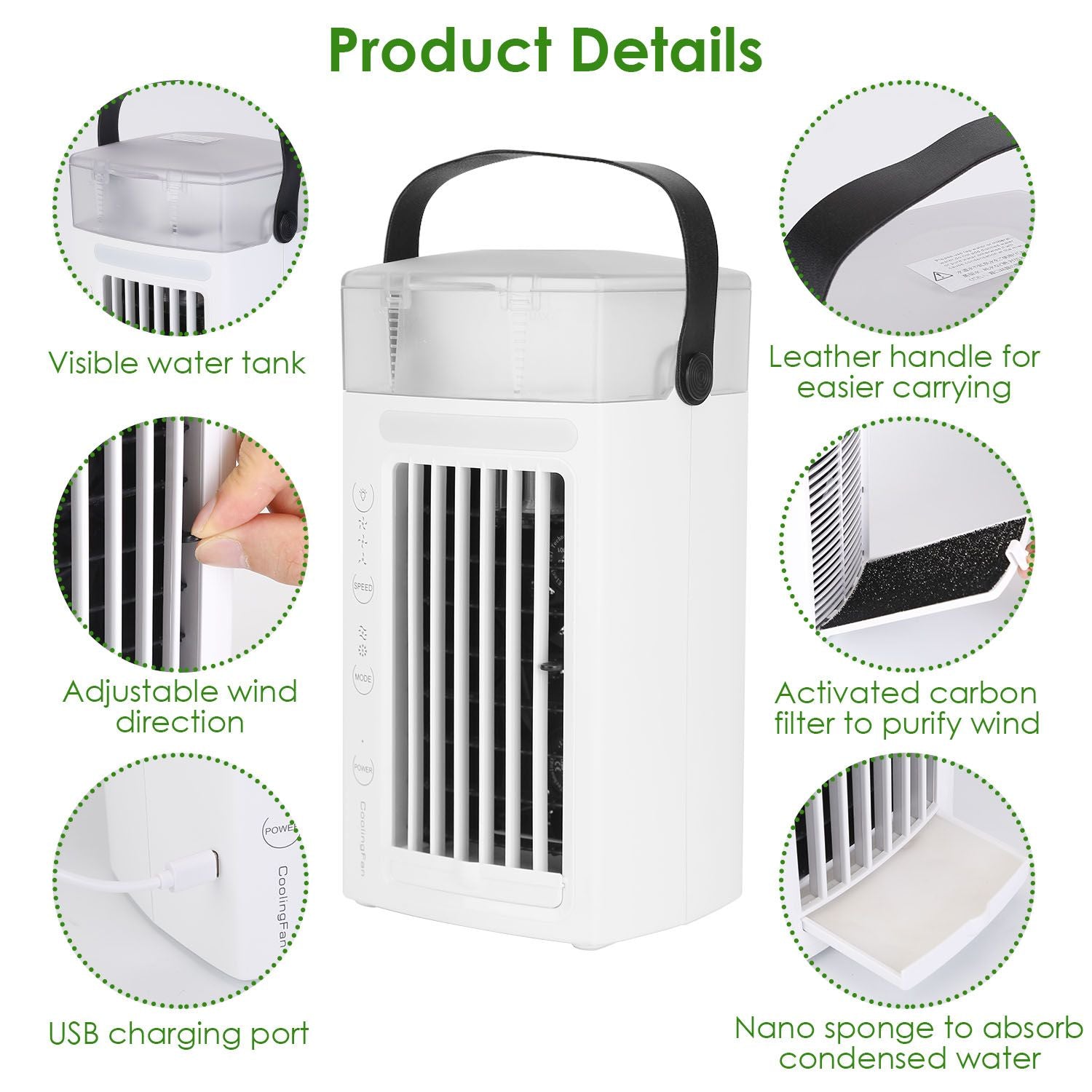 4 In 1 Portable Air Conditioner Fan Evaporative Air Cooler Water Fan - Discount Msrp 