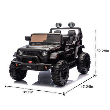 24V Two-seater Kids Ride On Electric Car W/parents control,Seat width 19.69in,400W motor,Four-wheel suspension,light&searchlight,USB,MP3,Bluetooth,Provide a speed of 1.86-4.35MPH for kids of 3+. - Discount Msrp 