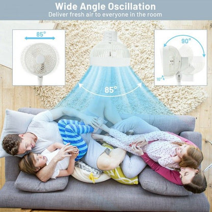 9 Inch Portable Oscillating Pedestal Floor Fan with Adjustable Heights and Speeds - Discount Msrp 