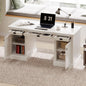 67''Modern Executive Desk,Computer Desk with 2 Storage Cabinet and 3 Drawers, Rectangle Home Office Desk with back ,Reading Desk,Writing Table,Workstation for Home Office,Living Room,study,White - Discount Msrp 