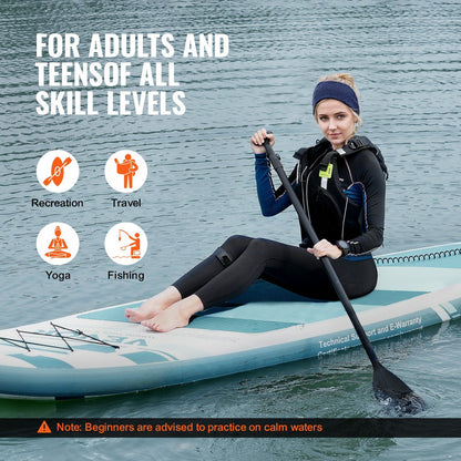 VEVOR Inflatable Stand Up Paddle Board, 10' x 33" x 6" Wide SUP Paddleboard, with Board Accessories, Pump, Paddle, Fin, Phone Bag, Backpack, Ankle Leash, Repair Kit, Non-slip Deck for Youth & Adults - Discount Msrp 