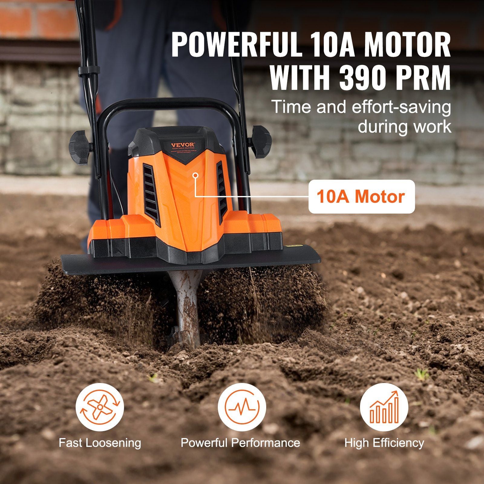 VEVOR 10 Amp Electric Tiller, 14" Tilling Width 3.94" Tilling Depth Corded Electric Tiller/Cultivator, Steel Mn Tines, Rototiller for Garden Lawn Soil Digging - Discount Msrp 
