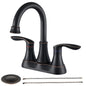 2-Handle 4-Inch Oil Rubbed Bronze Bathroom Faucet, Bathroom Vanity Sink Faucets with Pop-up Drain and Supply Hoses - Discount Msrp 