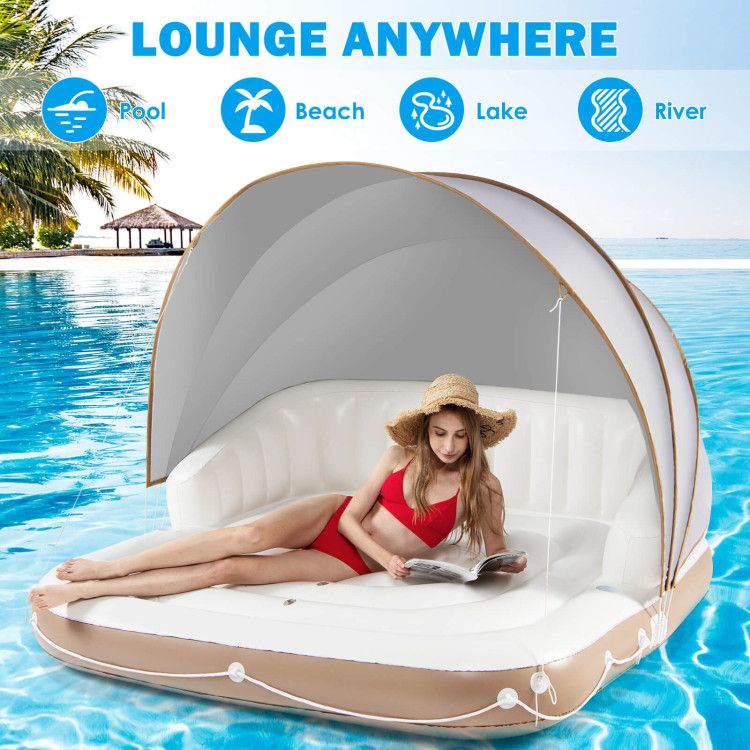 Inflatable Pool Float Lounge Swimming Raft - Discount Msrp 