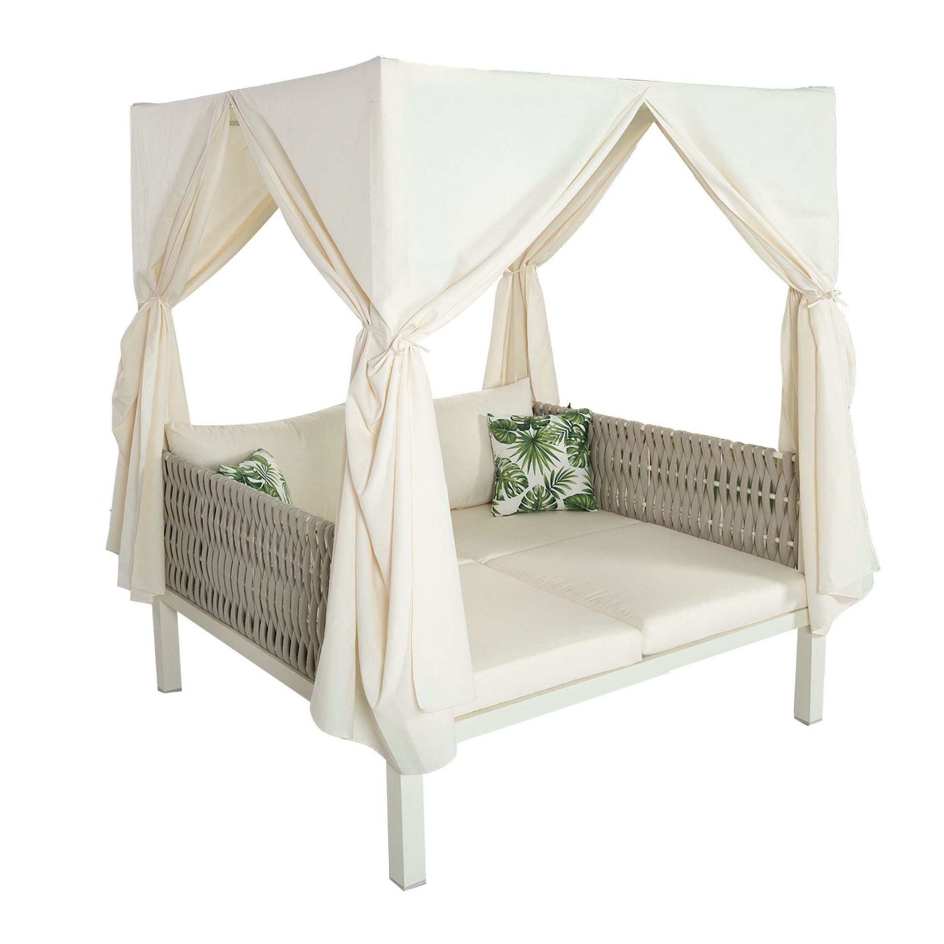 Outdoor Patio Sunbed with Curtains, High Comfort, Suitable for Multiple Scenarios - Discount Msrp 